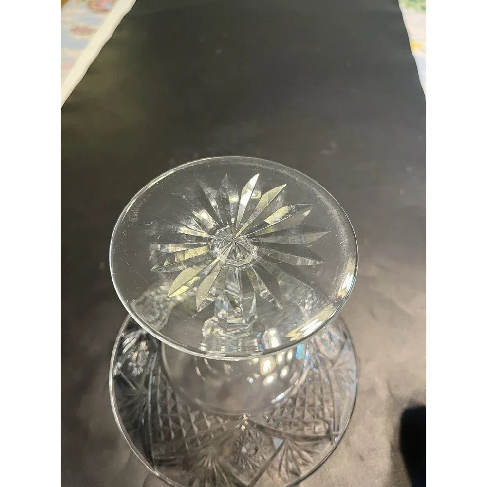 Waterford Crystal Compote Candy Dish Pedestal Vintage Fans Hobstars Crosscuts